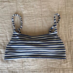 Athleta Navy and White Striped Bikini Top
